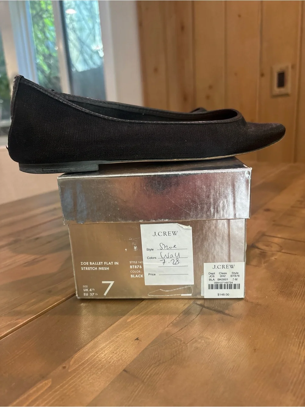 J. Crew Collection Black mesh ballet flats